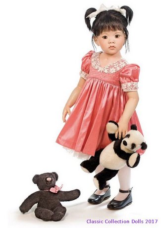Tian Yu  Resin Doll With Black Bear Hildegard Gunzel 2017 Collection 